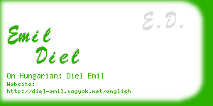 emil diel business card